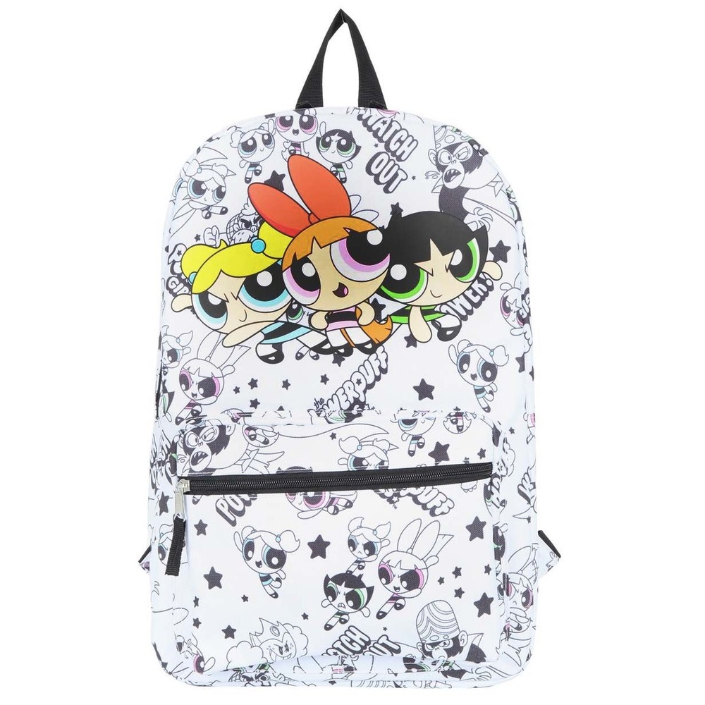 The Powerpuff Girls Trio Backpack Blossom Bubbles and Buttercup White Black